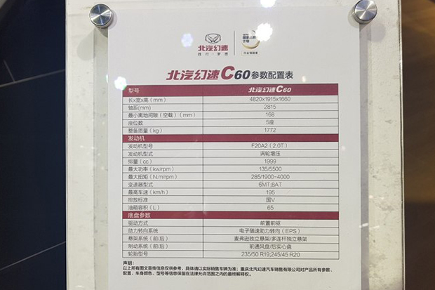 首款轿跑SUV车型！北汽幻速C60首发亮相
