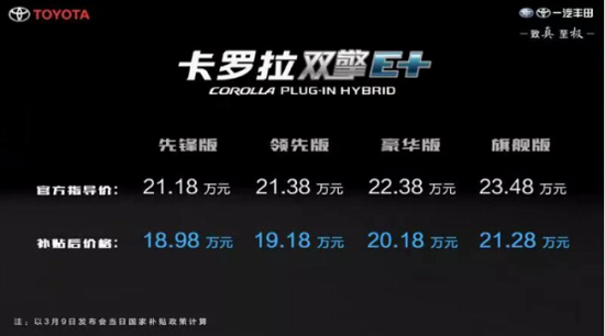 一汽丰田卡罗拉双擎E+纵情上市 由由火热预订