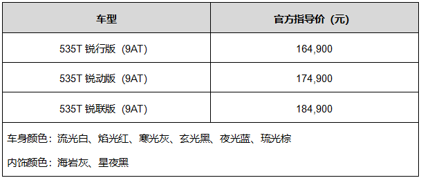 全新迈锐宝XL 535T车型上市 售价16.49万元起